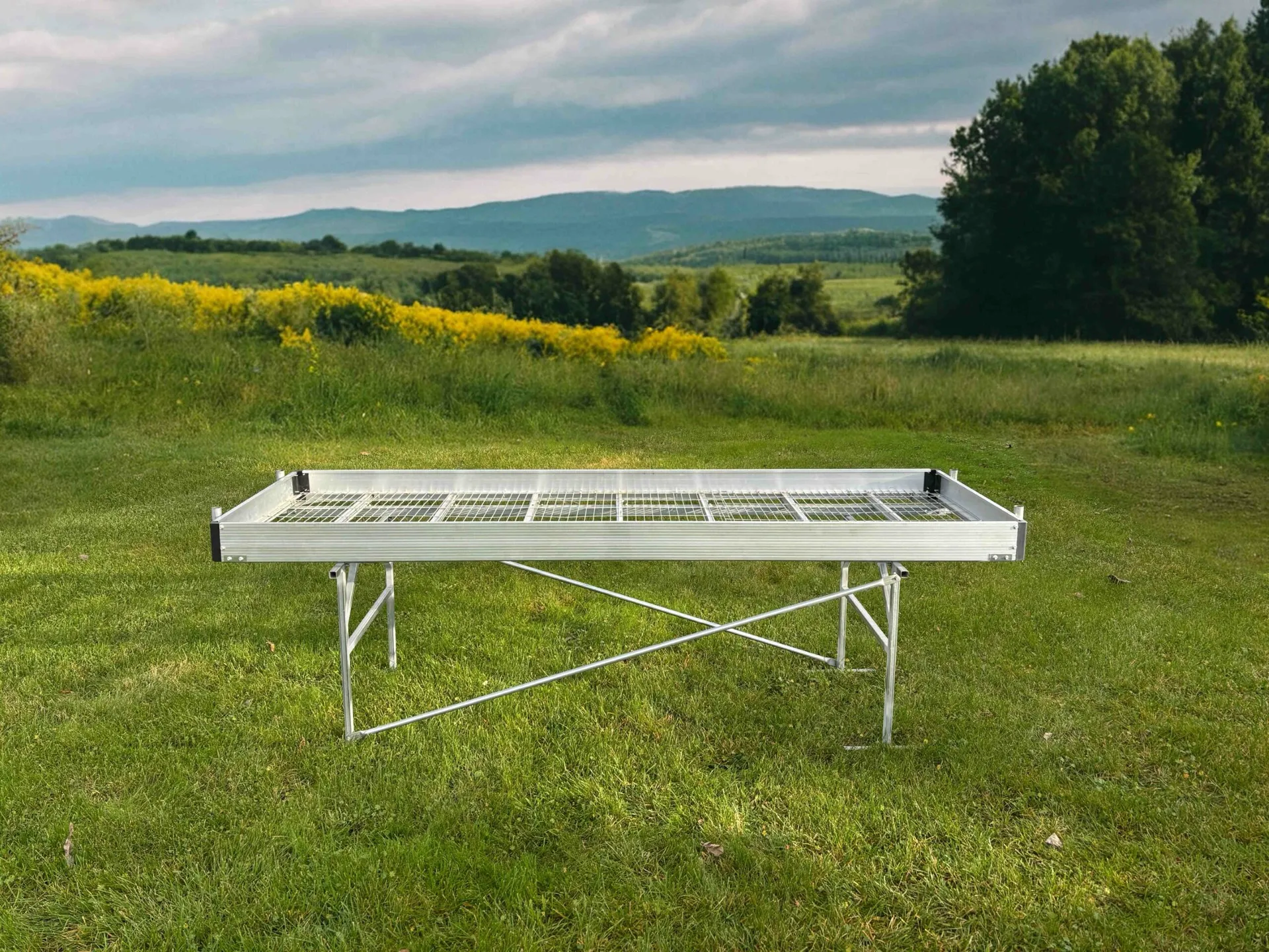 Outdoor Metal Table in Field