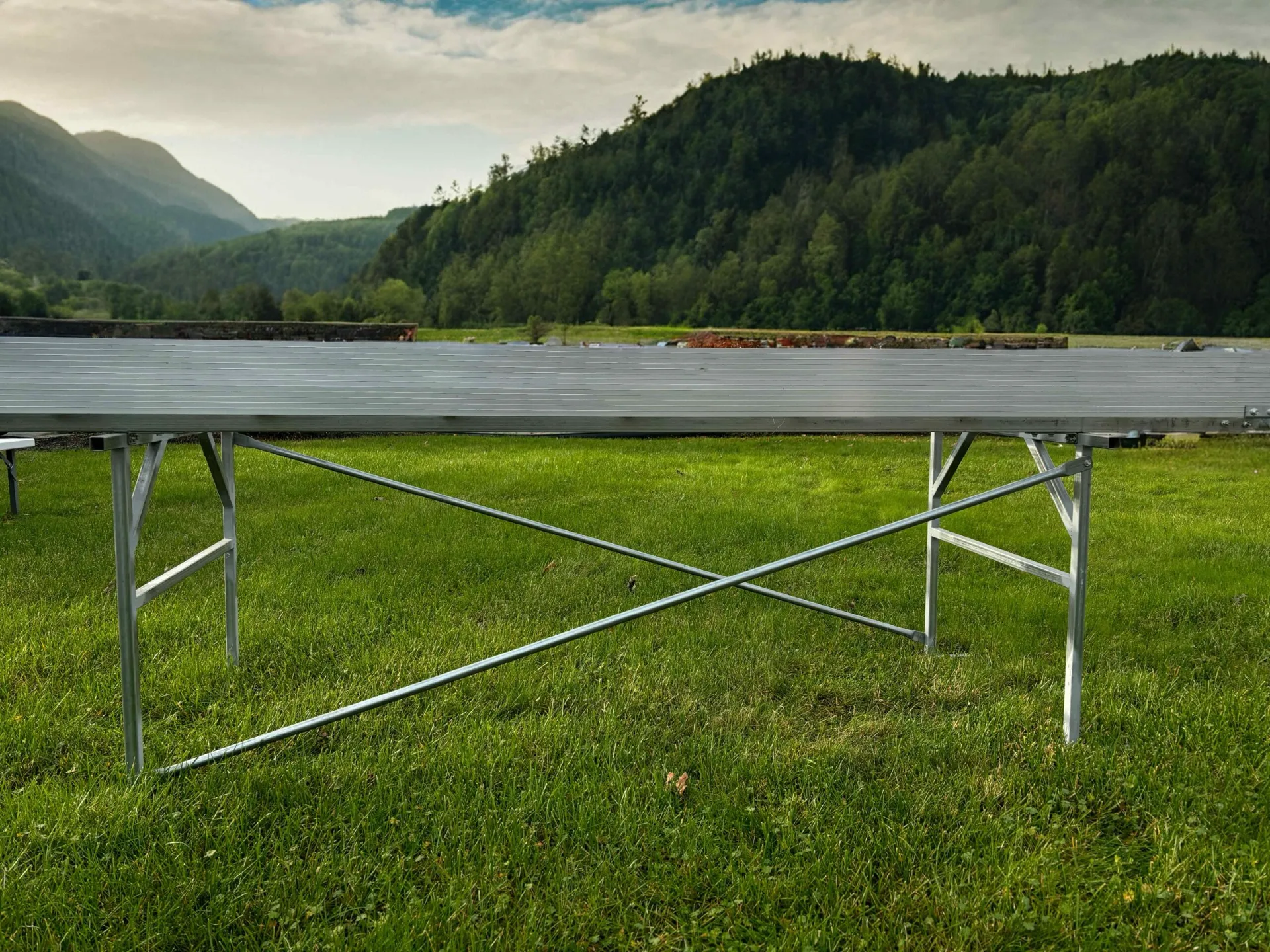 Aluminium Bench installing in Green Field